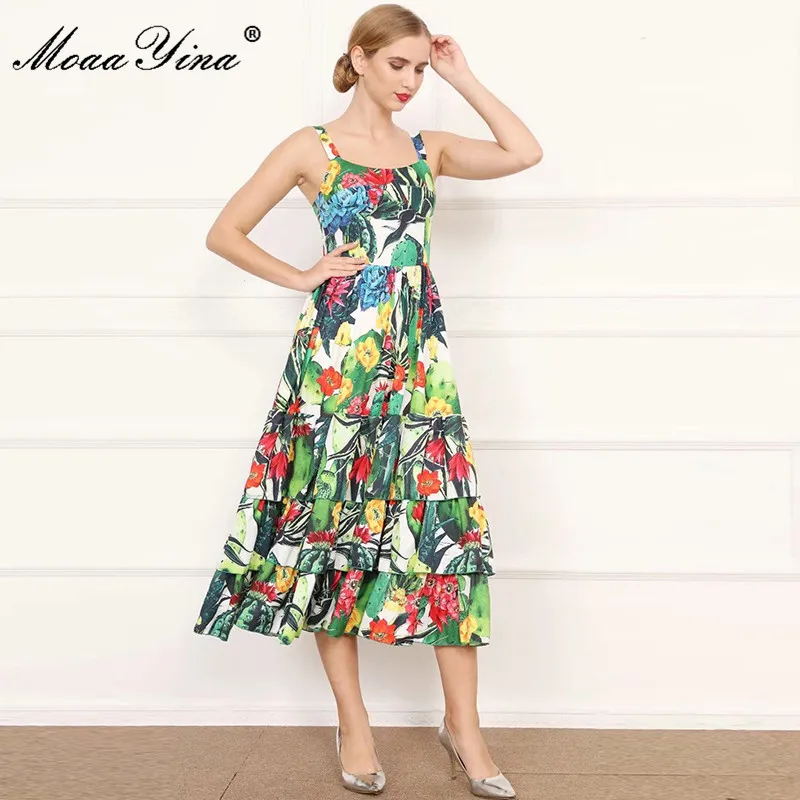MoaaYina Fashion Designer dress Summer Women's