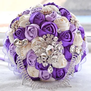 

Elegant Bridal Bouquet Accessories Bridesmaid Cloth Rhinestone Wedding