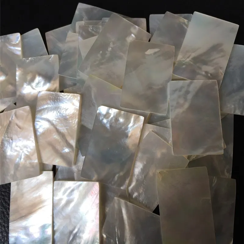 1lot(5pcs)38mm /20mm/1.5mm white Natural mother of pearl shell for musical instrument accessories and wood inlay carved material natural shell ornaments