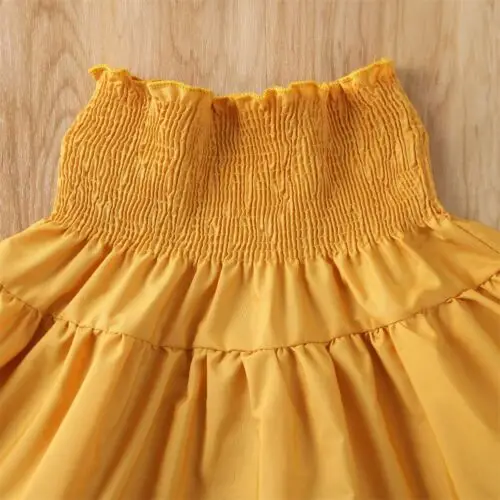 Girls' Off-Shoulder Ruffle Top & Dress Set 6