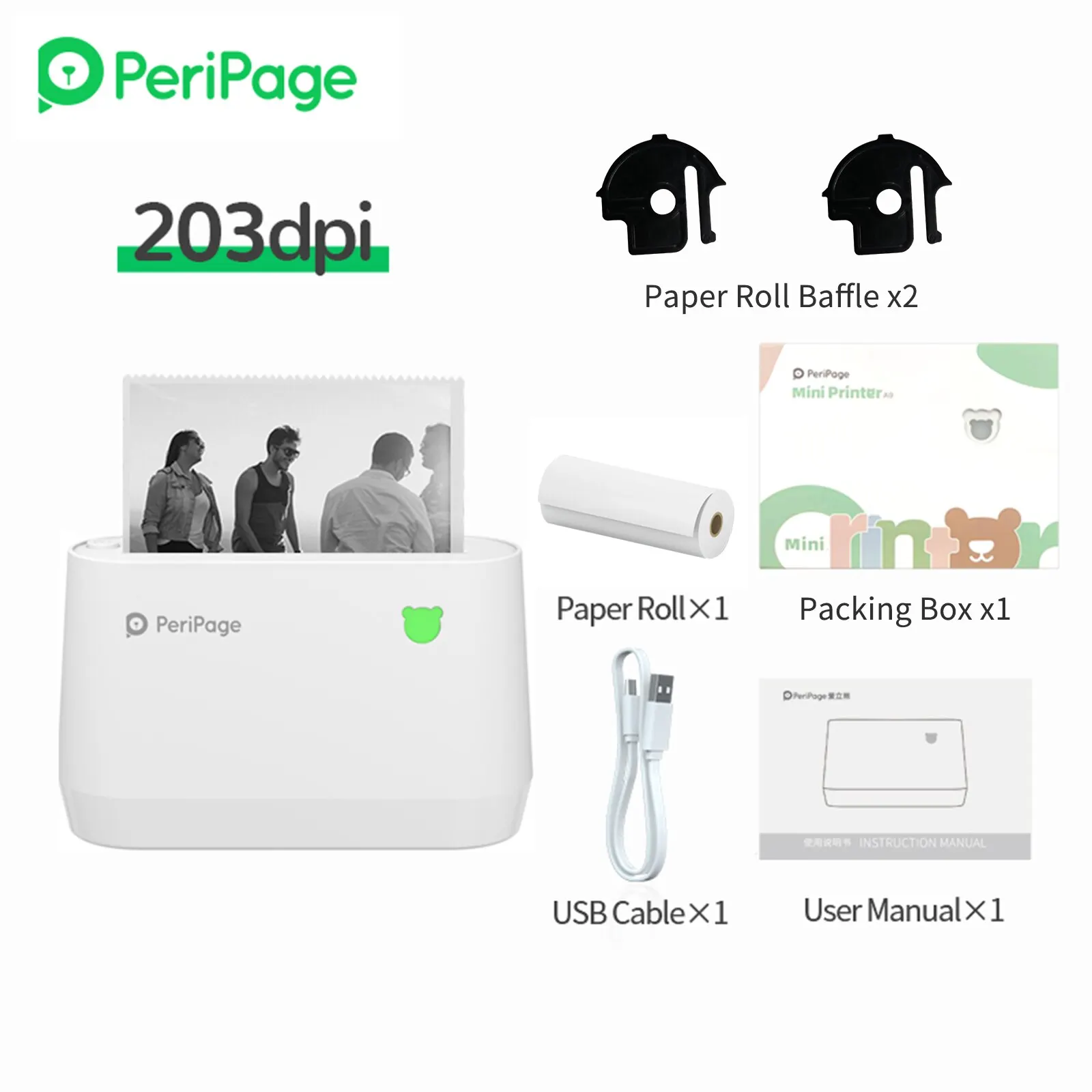 

PeriPage A9 Mini Portable Thermal Printer 58/77mm Pocket Photo Computer Office Wireless Bluetooth Connection For Android IOS