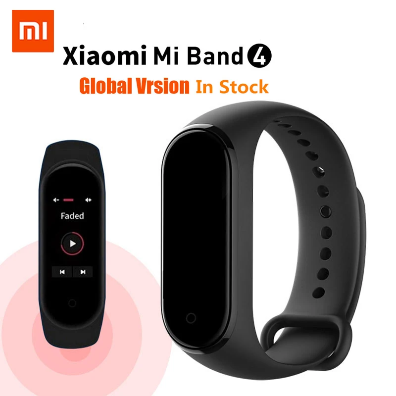 Online IN STOCK Original Xiaomi Mi Band 4 Music Smart Miband 4 Bracelet Heart Rate Fitness 135mAh Color Screen Bluetooth 5.0 Wristbands