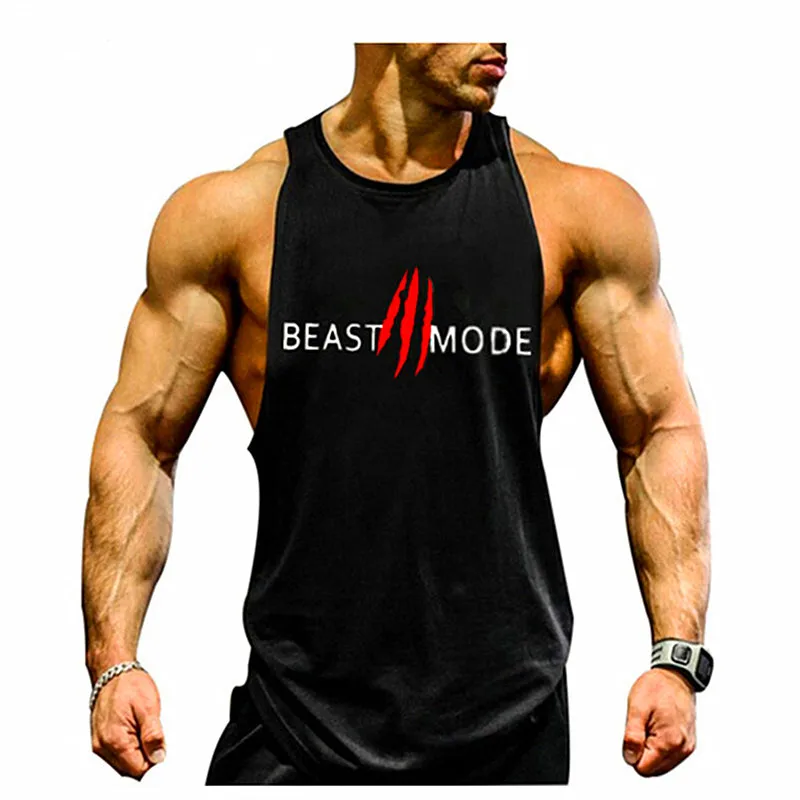 Gym deltoid брендовая одежда Beast Mode, майка для бодибилдинга, мужская майка для фитнеса, рубашка без рукавов, однотонная хлопковая майка