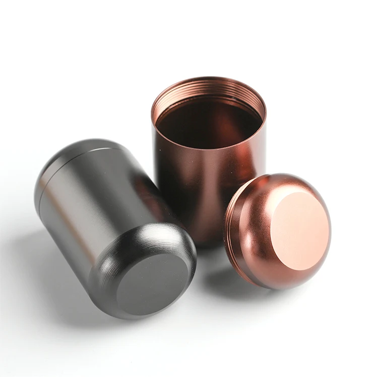 1Pcs Metal Capsule Travel Portable Tea Seal with Cover Coffee Bean Candy Cookie Collection Storage Tank Kitchen Storage