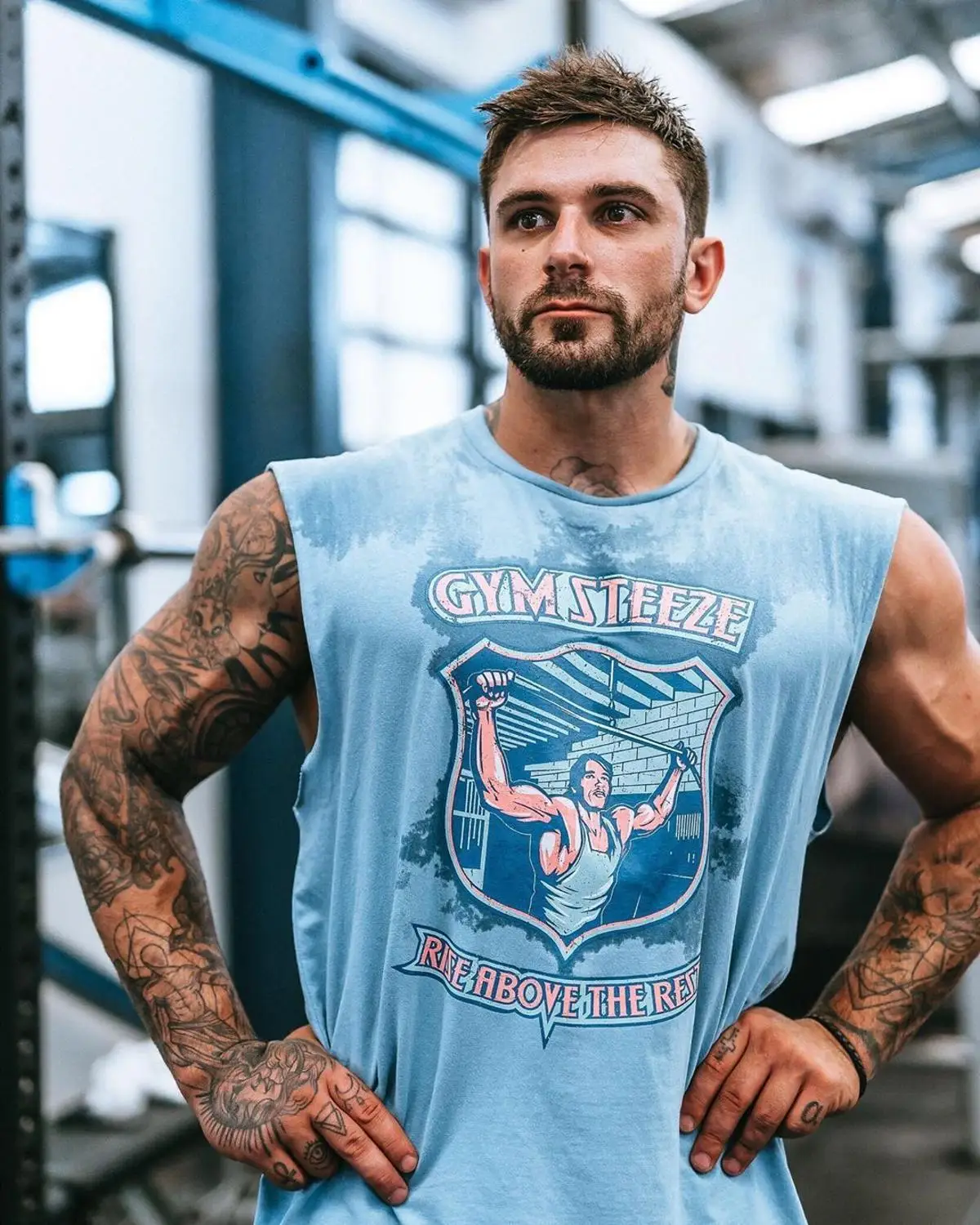 

Men Gym Sleeveless Shirt Tank Top Fitness Vest Bodybuilding Workout Stringer Clothing Cotton Sports Singlets Running Tank Tops