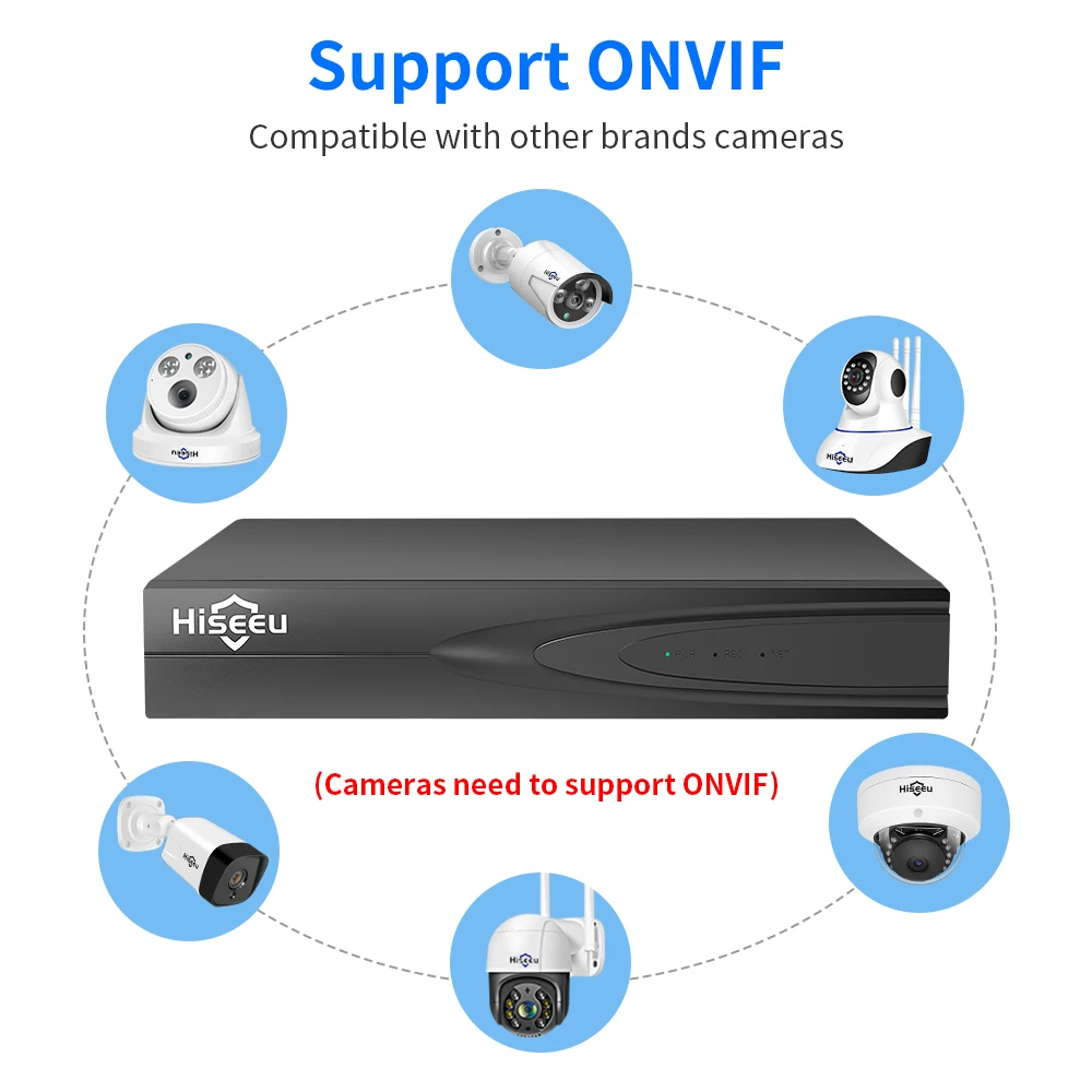 Hiseeu H.265+ HEVC 8CH 16CH 32CH CCTV NVR 4K 8MP 5MP 4MP 3MP 2MP ...