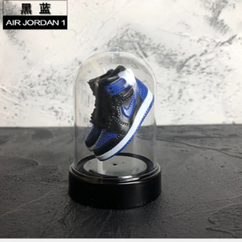 Jordan aj1 дисплей бутылка Баскетбольная обувь модель мини 3D Трехмерная обувь модель мини-орнамент брелок бутик - Цвет: Темно-красный