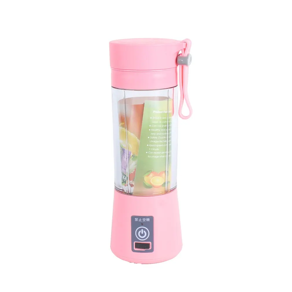 

380ml 2/4 Blades Mini USB Rechargeable Portable Electric Fruit Juicer Smoothie Maker Blender Machine Sports Bottle Juicing Cup
