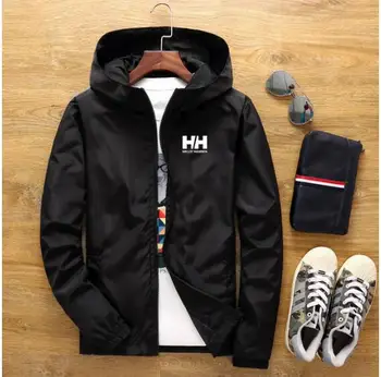 

Men Fashion HH Print Windbreaker Jacket Coat Zipper Jacket Men Clothing Plus Size S-7XL Streetwear Hip Hop Outwear Windbreaker