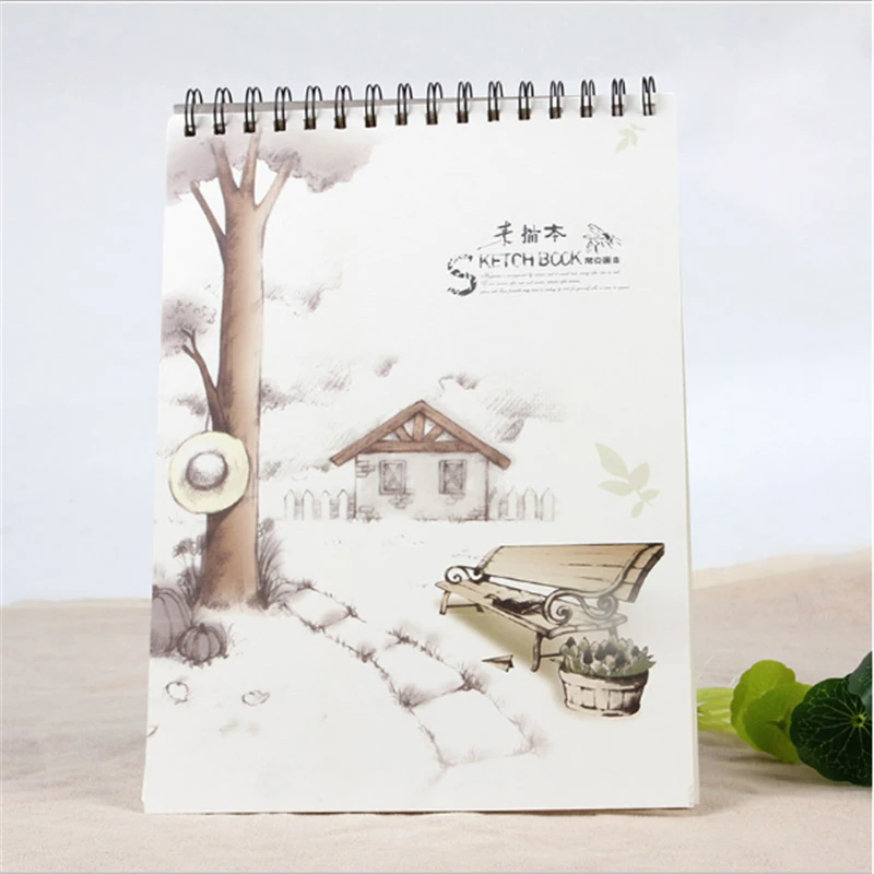 

Simple A4 Sketch Paper Hand-Painting 40 Pages Coil Sketch Book Drawing Paper for School Artist Supplies