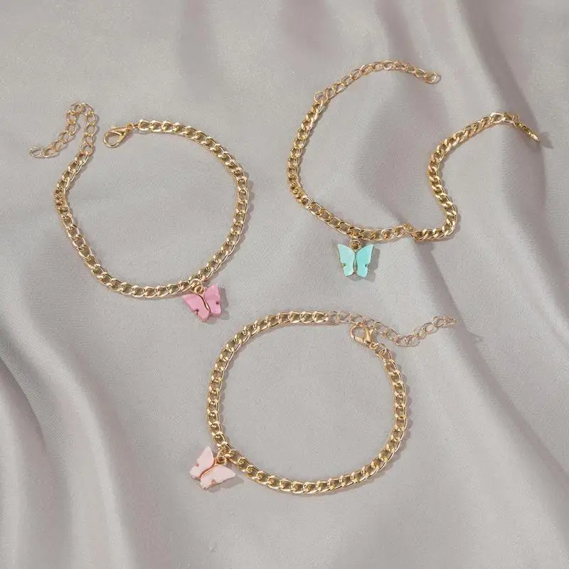 coxeer 1pc Women Anklet Fashion Butterfly Decor Ankle Charm Bracelet Beach Anklet Ankle Chain Jewelry Accessories Party Dress Up coxeer 1pc Women Anklet Fashion Butterfly Decor Ankle Charm Bracelet Beach Anklet Ankle Chain Jewelry Accessories Party Dress Up