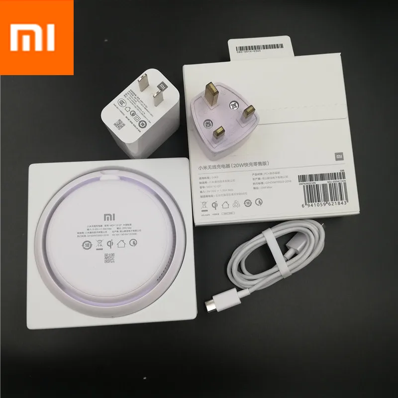 UK Set 27 Вт штекер Xiaomi Беспроводное зарядное устройство 20 Вт Макс 15 в применяется к Xiaomi Mi9 MiX 2S Mix 3 Qi EPP10W для iPhone XS XR XS Max 11 - Цвет: UK Set