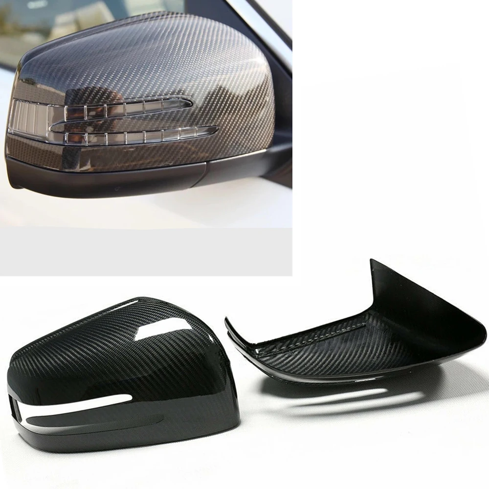 Car Rear View Mirror Covers For Mercedes Benz W463 X166 W166 GLE GLS 2009 2018 Add On Dry Carbon