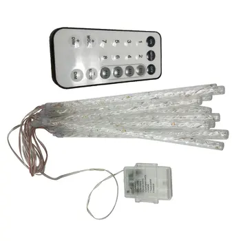 

60 Lights Led Meteor Tube Lights With Timing 6-18H Dimmable Wireless Remote Control Meteor Tube Lights