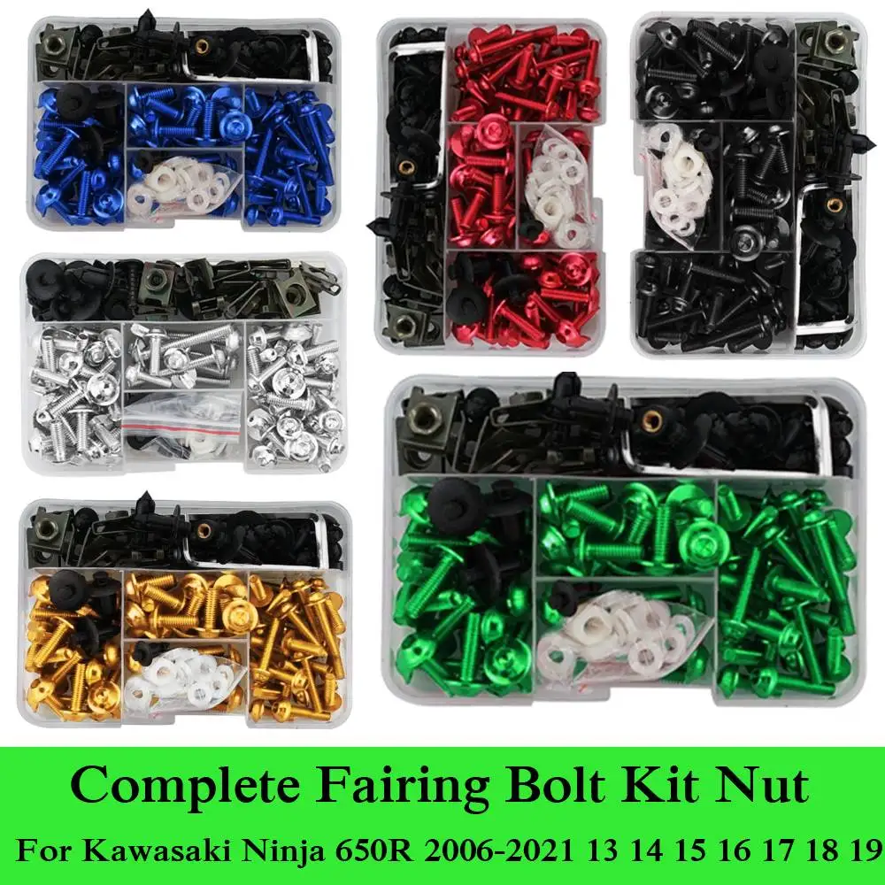 Комплект винтов и гаек для Kawasaki Ninja 650R 2006 2021 12 13 14 15 16 17 18 19 20|Полные комплекты