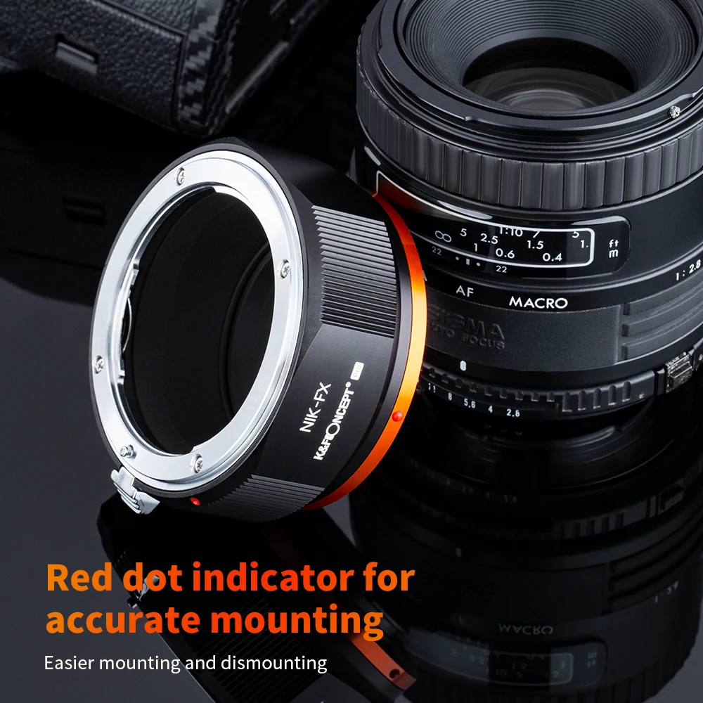 K&F Concept High-precision Lens Adapter Ring NIK to FX Adapter with Aperture Control Ring with Fuji X-series Cameras