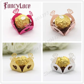 

60pcs Laser diamond love heart Chocolate Wrappers Party Favors Chocolate Bar Candy Box Bar Wedding Accessories Party Decoration