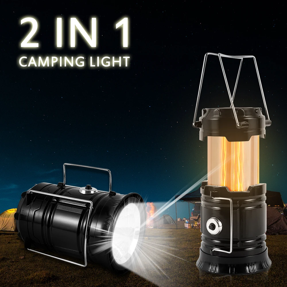 

LED Flame Lantern Tent Light Outdoor Camping Portable Lighting Household Flame Light Emergency Flashlight Need Battery