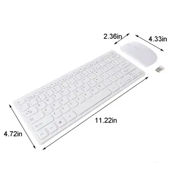 

Wireless 2.4GHz Mini Keyboard Ultra-Thin Mouse Mice Set for Desktop Laptop