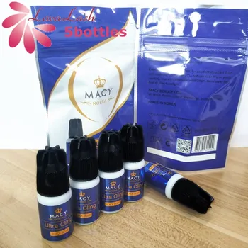 

5 Bottles MACY Ultra Cling Black Glue for Eyelash Extension Korean original 1-2s Fast Drying eyelashes glue 5ml Low stimulation
