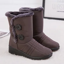 Зимние сапоги Плюшевые Теплые женские сапоги женская зимняя обувь водонепроницаемая женская обувь ботиночки Botas Mujer женские зимние сапоги, большие размеры 43