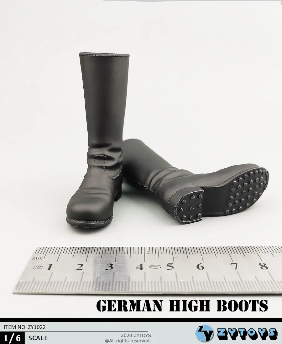 1/6 Germany Gaiters Shoes Male Soldier Office Green&Black Hollow Boots Model Toy 