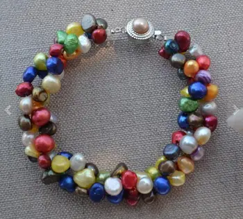 

Unique Pearls jewellery Store Real Pearl Bracelet Multicolor Freshwater Pearl Bracelet Silver Flower Clasp Wedding Birthday Gift