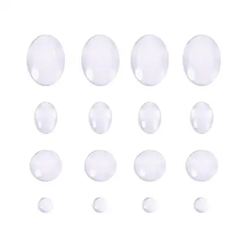 

1 Box Transparent Glass Cabochons Sets Half Round/Dome Clear for Photo Pendant