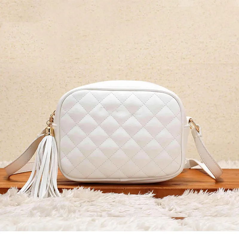 SHUNRUYAN Brand Women Grid pattern Crossbody Shoulder student Messenger Bag Women Fashion small bags Female Designer - Цвет: Белый