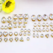 Multi facette diamant blanc verre cristal griffe strass coudre sur strass boutons goujons oreille vêtements accessoires FH58(China)