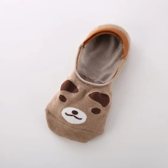 coffee 10pair 10 пара/лот; сезон лето; коллекция 200 года; женские тапочки из хлопка; Невидимый силиконовый Противоскользящий носок; дышащие повседневные носки с героями мультфильмов для девочек - Цвет: coffee 10pair