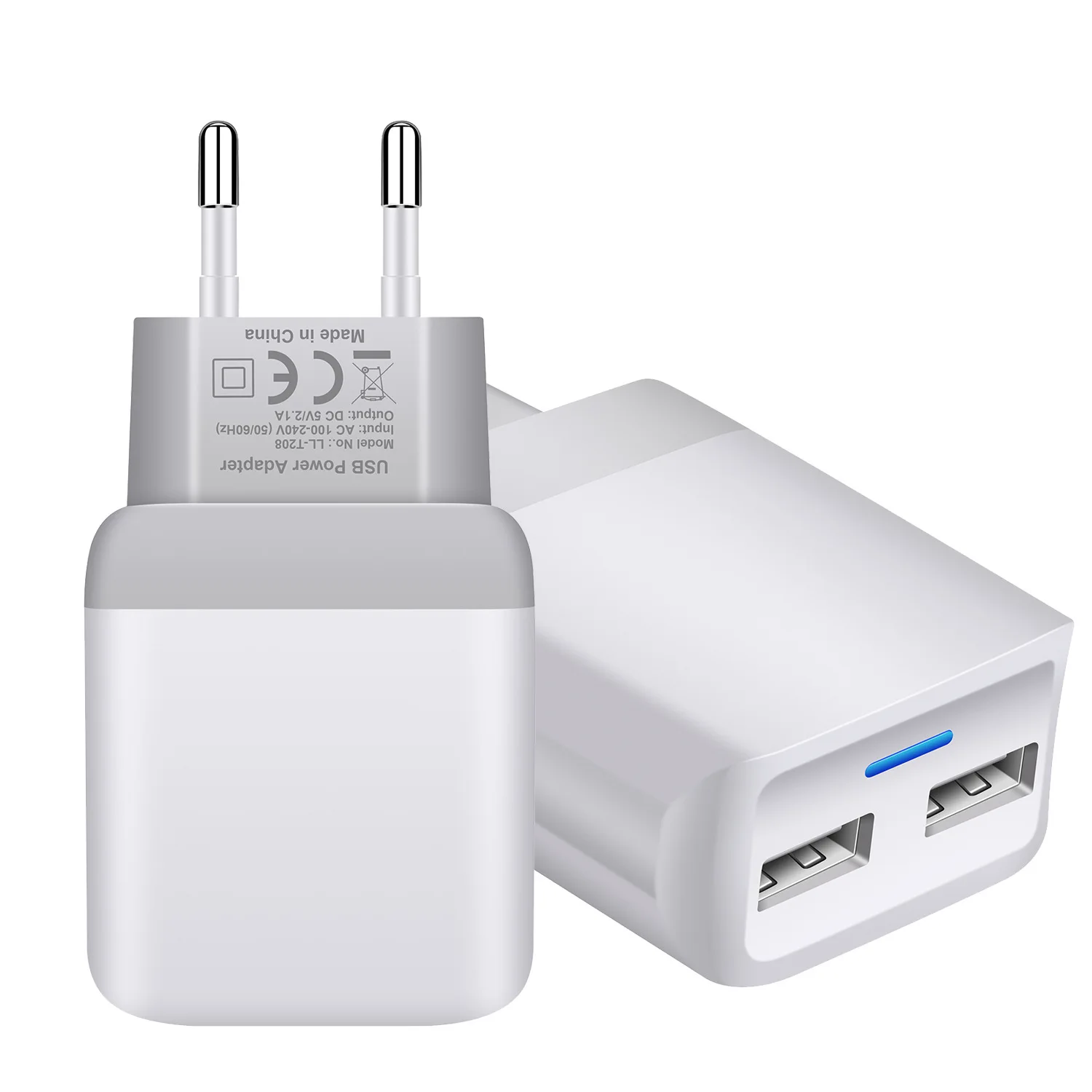 2.1A светодиодный двойной USB зарядное устройство EU US Зарядное устройство USB, подходит для Великобритании для samsung iPhone Xiaomi huawei Быстрая зарядка зарядное устройство для мобильного телефона