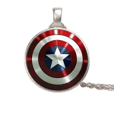 Капитан Америка щит ожерелье s для женщин и мужчин Marvel Мстители 4 эндшпиль кулон ожерелье стеклянные купольные украшения Аксессуары