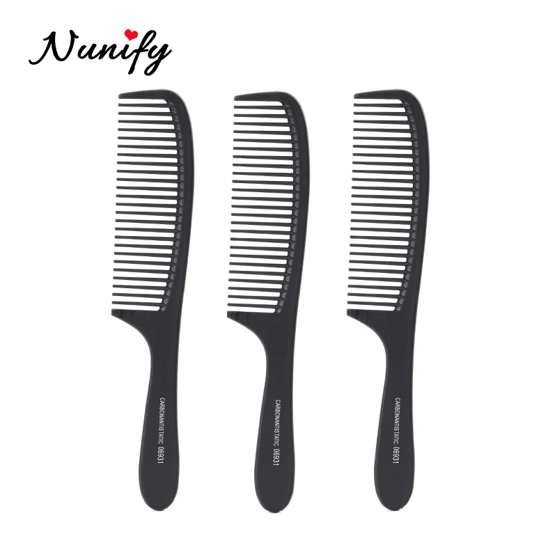 Nunify профессиональная кисть для парика, широкая зубная расческа, черный Abs пластик, термостойкая большая широкая зубная Расческа для укладки волос, инструмент для укладки