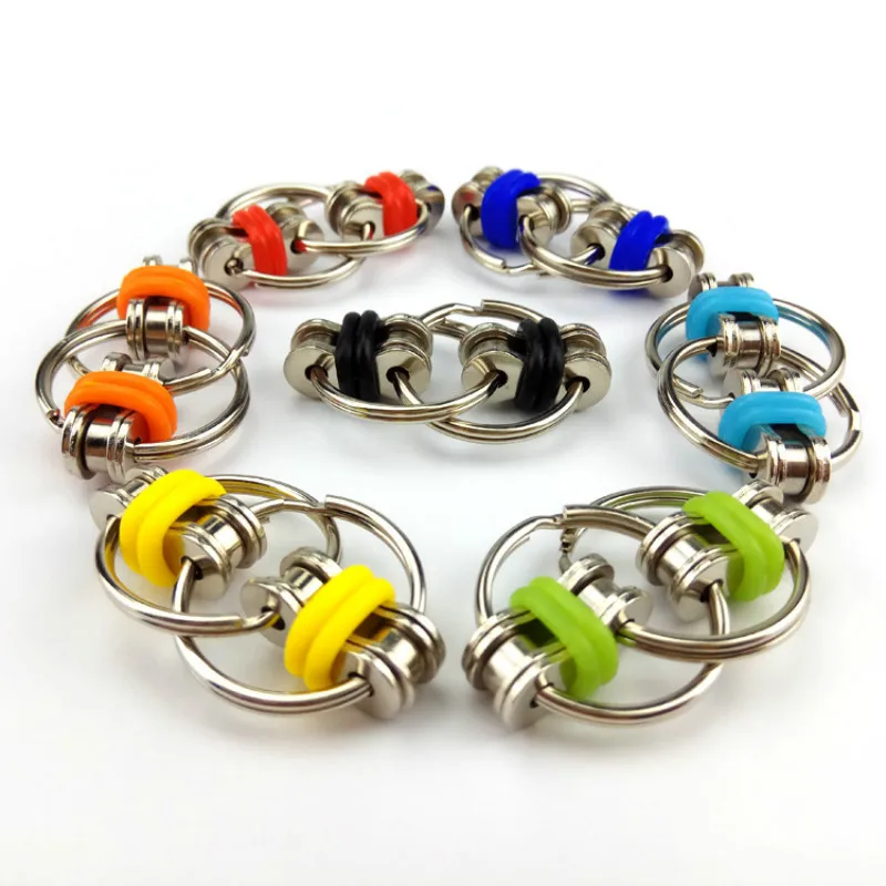 

Fidget cube decompression chain vent decompression chain bicycle chain metal keychain toy children adult decompression toy