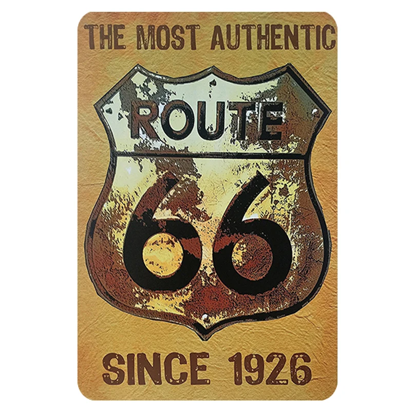 Зеленый Route 66 металлический знак табличка Металл Винтаж жестяной знак паба Настенный декор для бара паба клуба человек пещера металлический плакат - Цвет: Зеленый