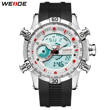

WEIDE Sports Design Men's Digital White Dial Wristwatch Auto Date Quartz Movement Alarm Chronograph Analog Clock Relojes hombre
