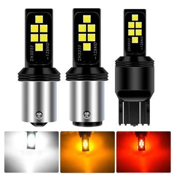 

2pcs p21w bay15d ba15s P21/5W 1156 1157 7440 T20 led auto Brake light White red orange car led Bulbs rear Turn signal lamp 12v