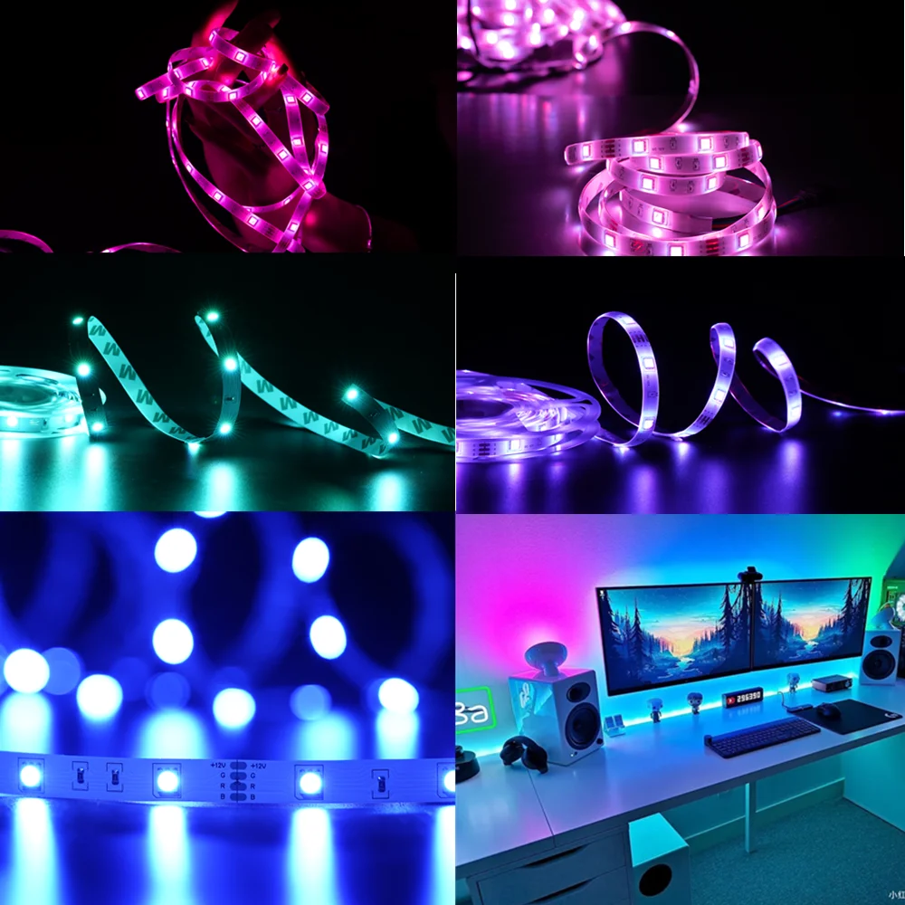 Fita de Led Lâmpada com Luz de Fundo à Prova Luminoso para tv de Quarto Bluetooth Wi-fi D'água Noturna Cordão Smd2835 20m Rgb 5050 5 bluetooth, wi-fi, lâmpada com luz de fundo