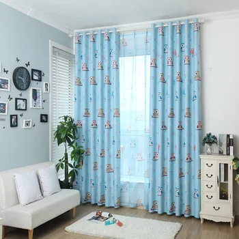 

Modern Simple Owl Printing Shading Curtains for Living Dining Room Bedroom.