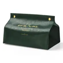 Роскошная кожаная коробка для ткани Leer Brief Ananas Patroon Opvouwbare Servet Houder rechtoek Thuis Keuken Papier Houder Opbergdoo