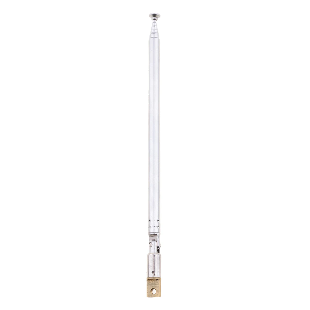 Stainless Steel 50cm 20" 6 Sections Telescopic Antenna Replacement For FM Radio TV AD