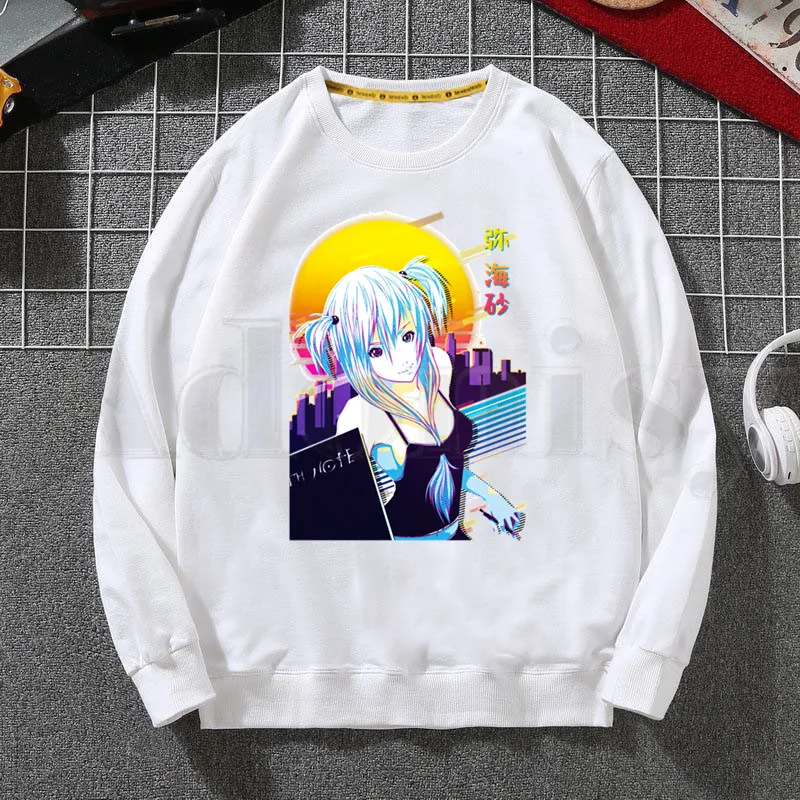 

Death Note Misa Amane Japanese Anime Manga Hoodies Sweatshirt Print Trend Mens Clothes Hip-Hop Male Crewneck Hoodies Men