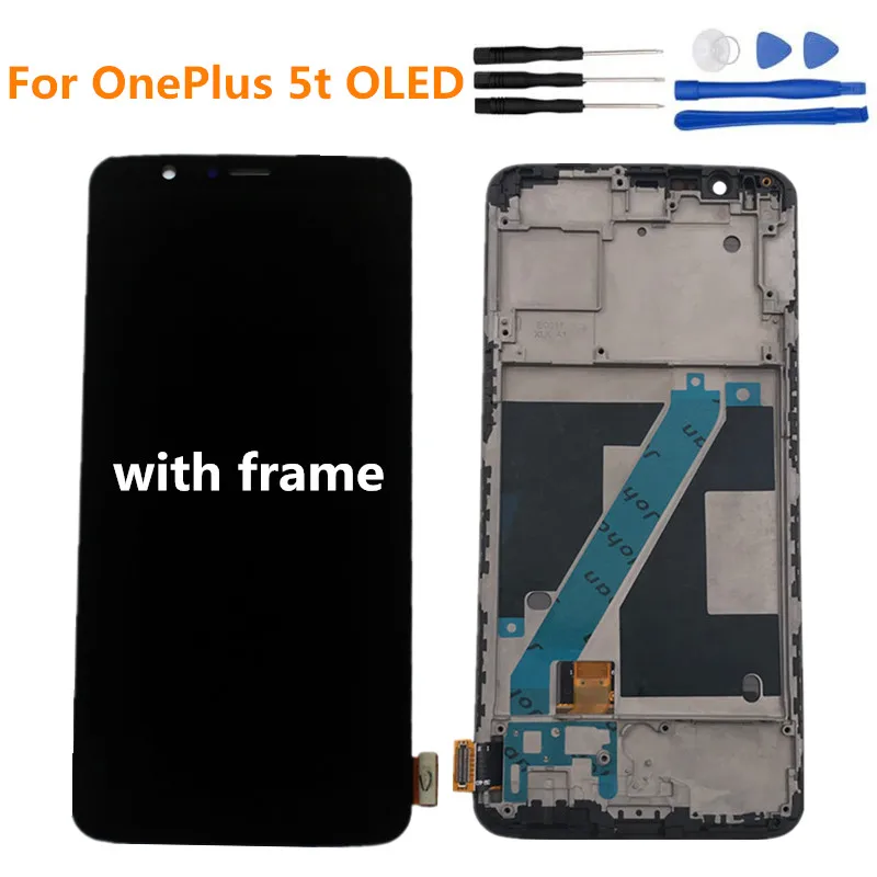 

OLED For Oneplus 5T LCD Display Touch Screen with Frame Digitizer Assembly Replacement For One plus 5T 1+5t LCD A5010