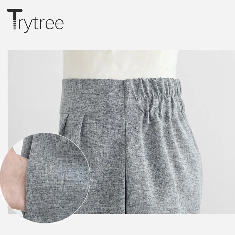 Trytree лето осень женский комплект из двух частей Повседневный полиэстер Топы+ короткие однотонные женские офисные размера плюс костюм комплект с коротким рукавом наборы