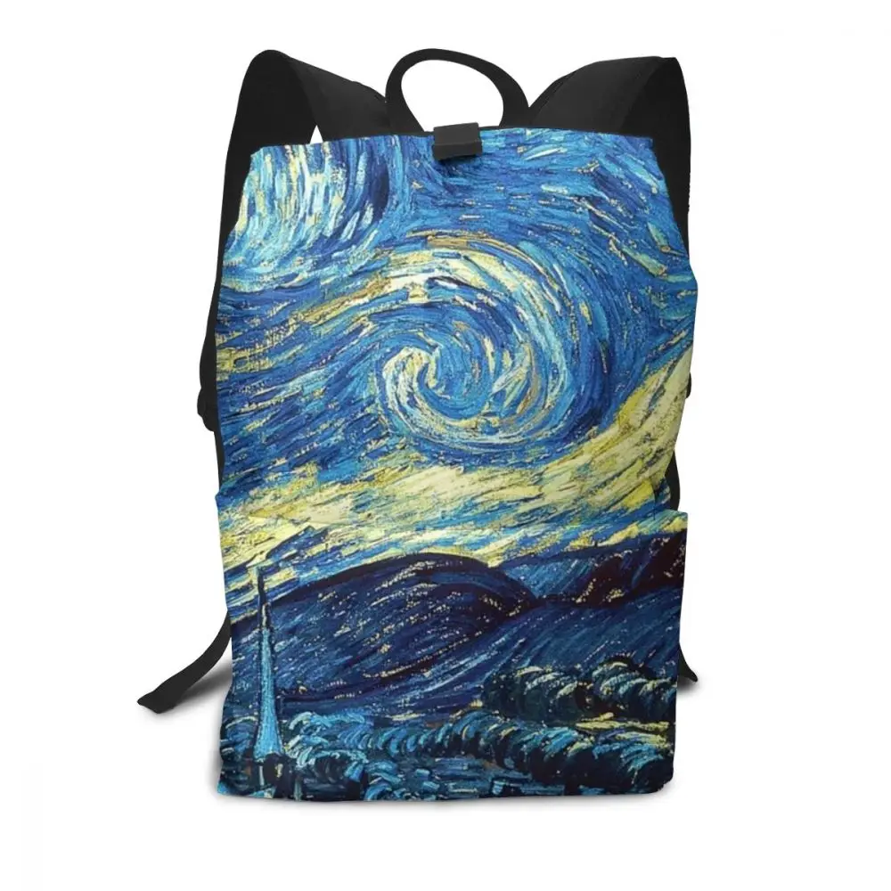 Ван Гог Звездная ночь рюкзак Ван Гог Звездная ночь рюкзаки мужские-Женские сумки с принтом высокое качество уличные сумки - Цвет: Starry Night Van