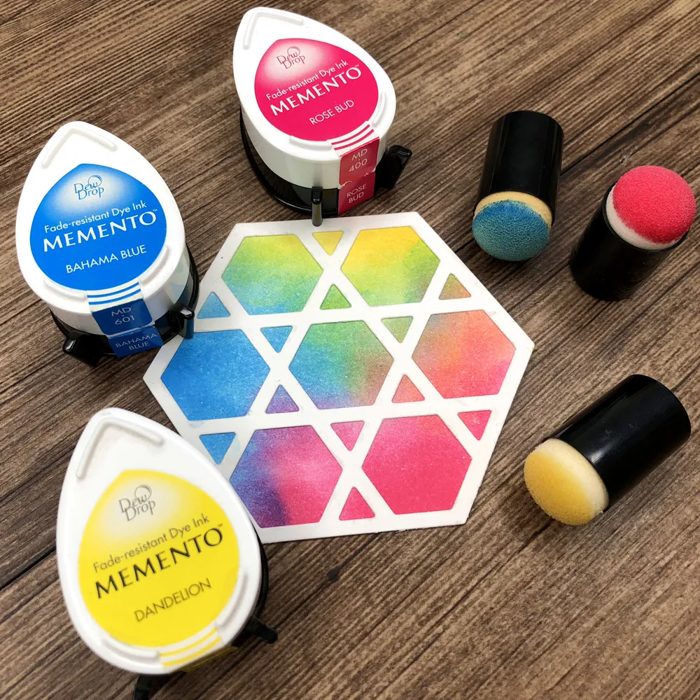 

3pcs Water drop stamp art ink pad color dye card rubber stamp paper hand book manual scraping ink pad rubber stamps