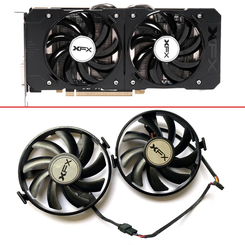 2pcs NEW FDC10U12S9-C FY09010H12LPB ETH Cooling Fan For Radeon XFX R9 380 X R7 350 360 370 460-2/4 Video Card Fans