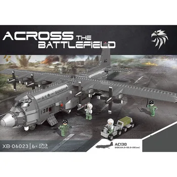 

AC130 Air Gunboat Fighter Building Blocks Large Aircraft Model Puzzle Stitching Toys for Children Christmas Gifts