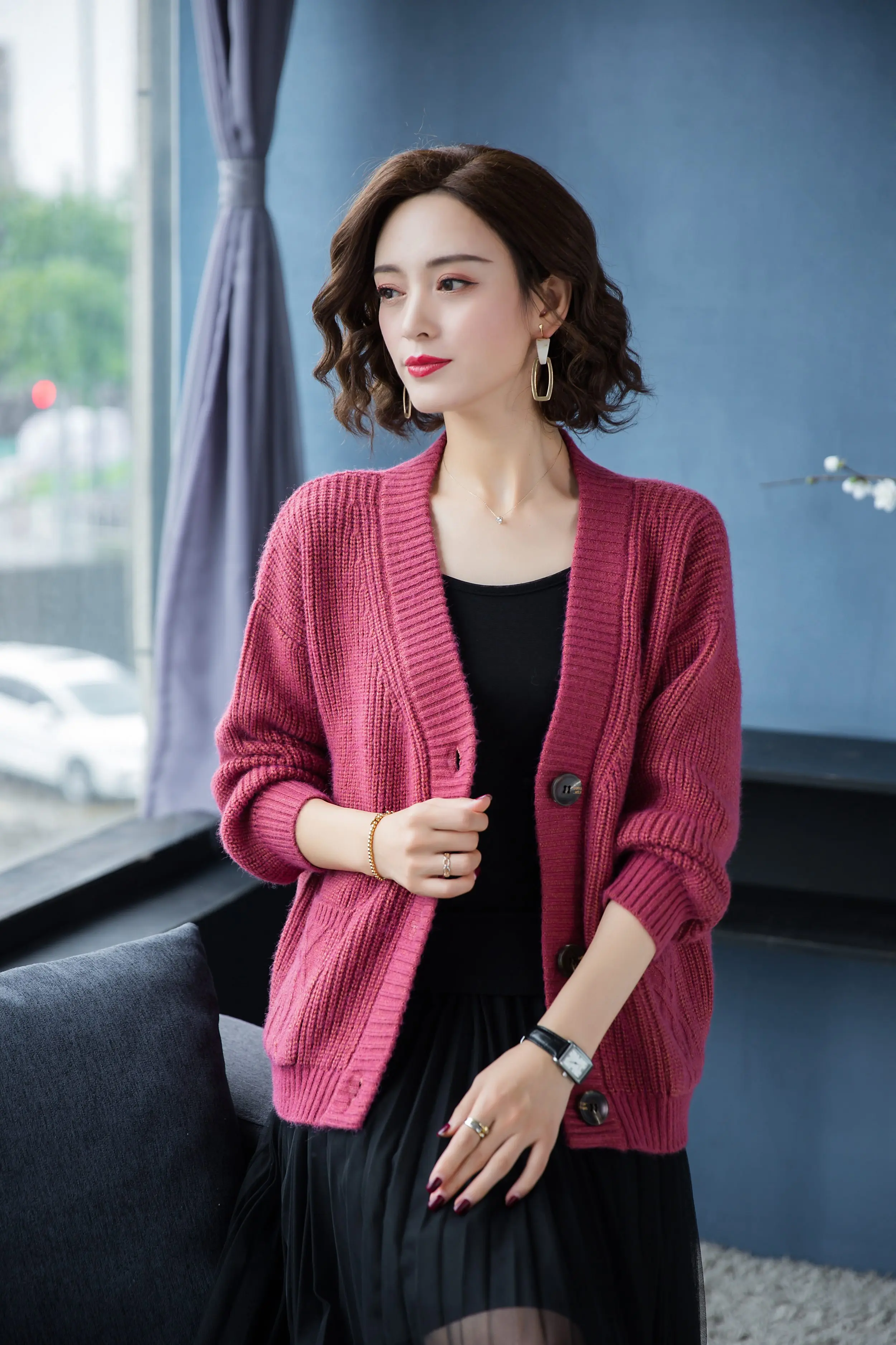 YISU Fashion Solid Knitted Cardigan Women Casual Long Sleeve Autumn winter Female Crochet Short paragraph Cardigans Women